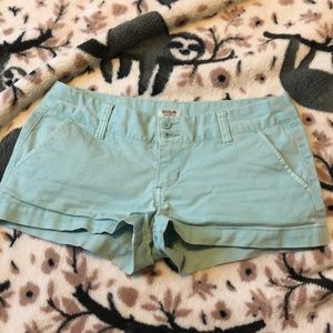 mint green shorts